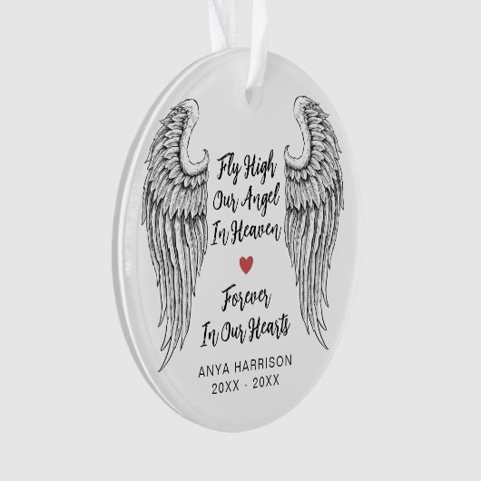 Memorial Wings Fly High Photo Ornament (voorkant)