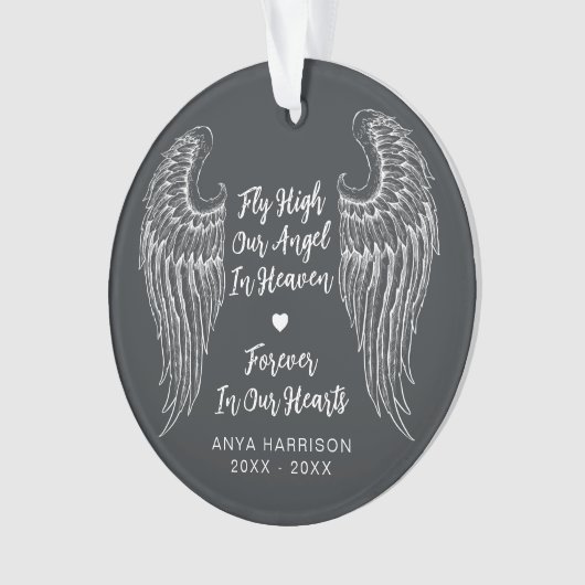 Memorial Wings vliegen hoog in onze hoek Foto Ornament (voorkant)