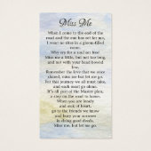 Memorial Woodland Deer Funeral Prayer Kaart Poem (Achterkant)