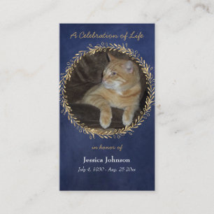 Memorial Wreaty Pray Card met One Photo Option Visitekaartje