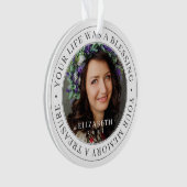 Memorial Your Life a Blessing Modern Photo Ornament (voorkant)