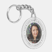 Memorial Your Life a Blessing Modern Photo Sleutelhanger (Voorkant Links)