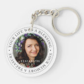 Memorial Your Life a Blessing Modern Photo Sleutelhanger (Achterkant)