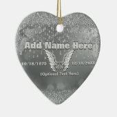 Memorial - Zilveren tranen Keramisch Ornament (Rechts)