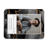 Memorial Zwart en Goud Foto Keepsake Magneet (Horizontaal)