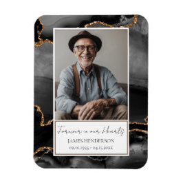 Memorial Zwart en Goud Foto Keepsake Magneet