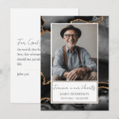 Memorial Zwart en Goud Foto uitnodiging (Voorkant / Achterkant)