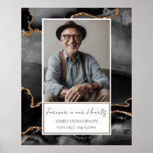 Memorial zwart en goud marmeren foto