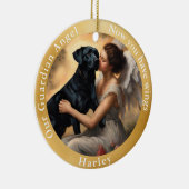 Memorial Zwart Lab Angel Art Custom Keramisch Ornament (Rechts)