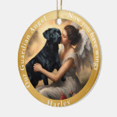 Memorial Zwart Lab Angel Art Custom Keramisch Ornament (Links)