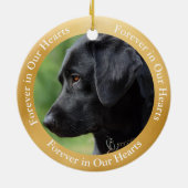 Memorial Zwart Lab Angel Art Custom Keramisch Ornament (Achterkant)