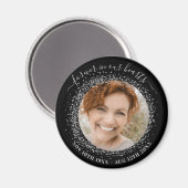 Memorial zwart zilver foto liefde altijd magneet (Voorkant / Achterkant)