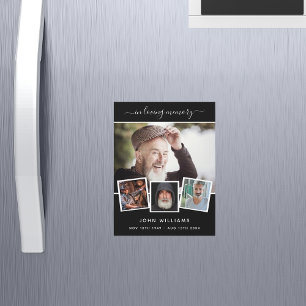 Memorial zwarte foto collage magnet