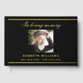 Memorial zwarte goudfoto gastenboek (Voorkant)