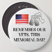 MEMORIALE DAG HERINNERT VETS RONDE BUTTON 6,0 CM (Voorkant /achterkant)