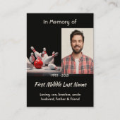 MemorialKeepsake for Bowling Bowler Visitekaartje (Voorkant)