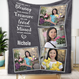 Memorials Keepomwille Family Photo Collage Fleece Deken
