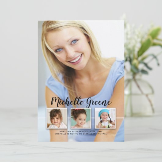 Memories 4 Aankondiging van foto-Afstuderen (Staand voorkant)