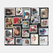 Memories Black Creëer Your 20 Photo Collage Fleece Deken (Voorkant (Horizontaal))