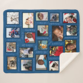 Memories Classic Blue 20 Foto gepersonaliseerd Sherpa Deken (Voorkant (horizontaal))