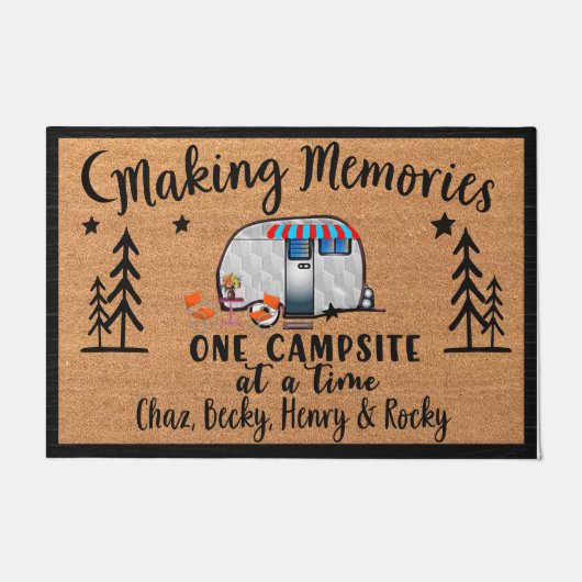 Memories doormat maken, Camping Gepersonaliseerd Deurmat (Voorkant)