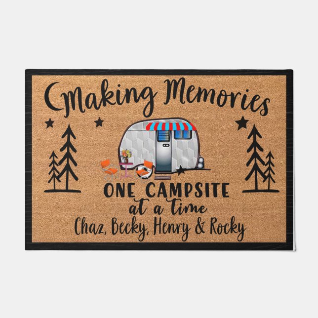 Memories doormat maken, Camping Gepersonaliseerd Deurmat (Voorkant)