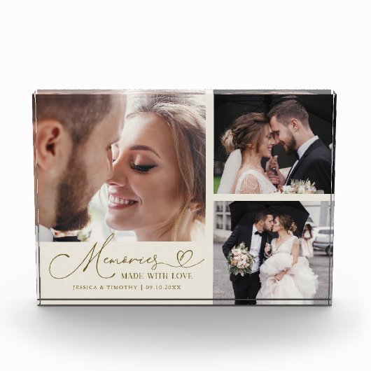 Memories Made with Love Cream Wedding Fotoblokken (Voorkant)