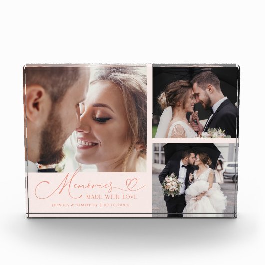 Memories Made with Love Peach Wedding Fotoblokken (Voorkant)