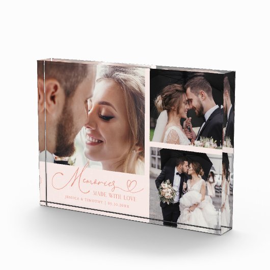 Memories Made with Love Peach Wedding Fotoblokken (Rechts)