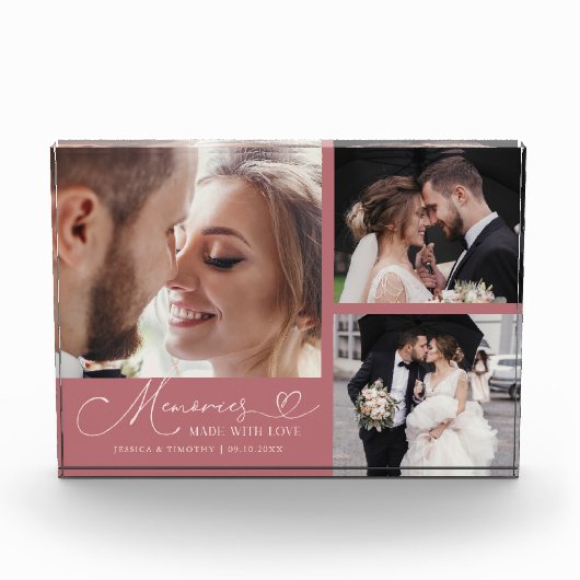 Memories Made with Love Pink Wedding Fotoblokken (Voorkant)