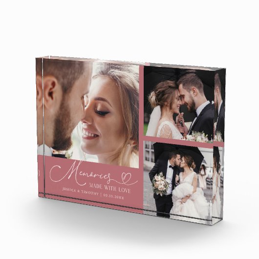 Memories Made with Love Pink Wedding Fotoblokken (Rechts)