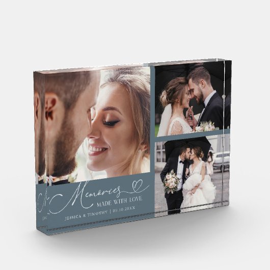 Memories Made with Love Slate Blue Wedding Fotoblokken (Links)