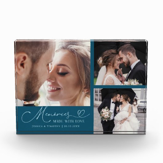 Memories Made with Love Teal Wedding Fotoblokken (Voorkant)