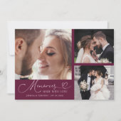 Memories Made With Love Wedding Cranberry Photo Bedankkaart (Voorkant)