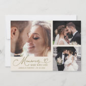 Memories Made With Love Wedding Cream Multi Photo Bedankkaart (Voorkant)