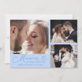 Memories Made With Love Wedding Icy Blue Photo Bedankkaart (Voorkant)