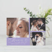 Memories Made With Love Wedding Lilac Photo Bedankkaart (Staand voorkant)