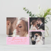 Memories Made With Love Wedding Orange Pink Photo Bedankkaart (Staand voorkant)