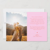 Memories Made With Love Wedding Orange Pink Photo Bedankkaart (Achterkant)