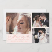 Memories Made With Love Wedding Peach Multi Photo Bedankkaart (Voorkant)