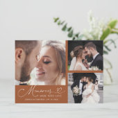 Memories Made With Love Wedding Terracotta Photo Bedankkaart (Staand voorkant)