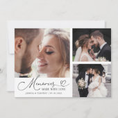 Memories Made With Love Wedding White Multi Photo Bedankkaart (Voorkant)