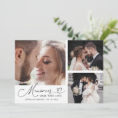 Memories Made With Love Wedding White Multi Photo Bedankkaart (Staand voorkant)