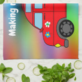 "Memories maken!" Campervan Tea Towel Theedoek (Gevouwen)