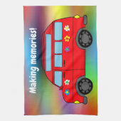 "Memories maken!" Campervan Tea Towel Theedoek (Verticaal)