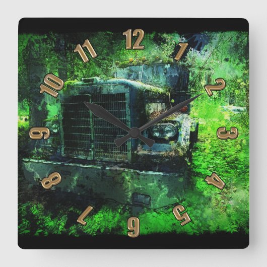Memories of a Freight Truck Wall Clock Vierkante Klok (Voorkant)