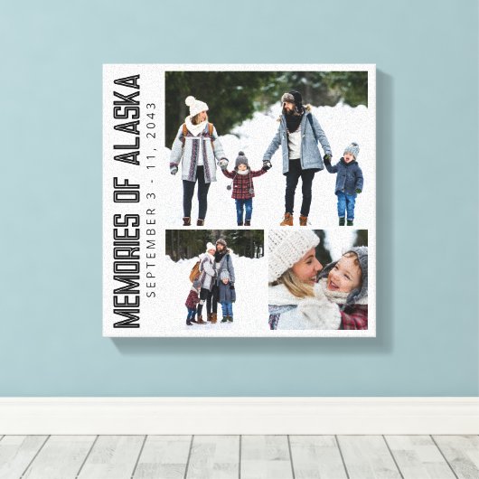 Memories of Alaska Vacation Photo Keepsake Canvas Afdruk (Insitu (Houten vloer))