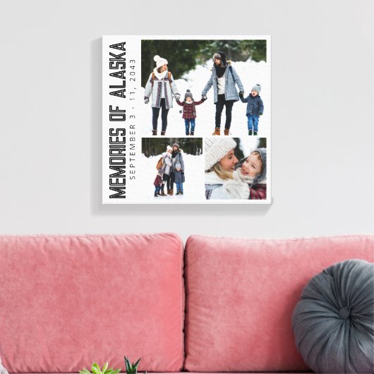 Memories of Alaska Vacation Photo Keepsake Canvas Afdruk (Insitu (Woonkamer))