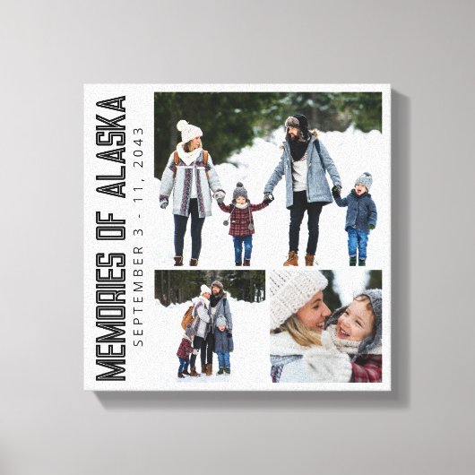 Memories of Alaska Vacation Photo Keepsake Canvas Afdruk (Voorkant)