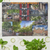 Memories of Amsterdam Photo Collage Theedoek (Gevouwen)